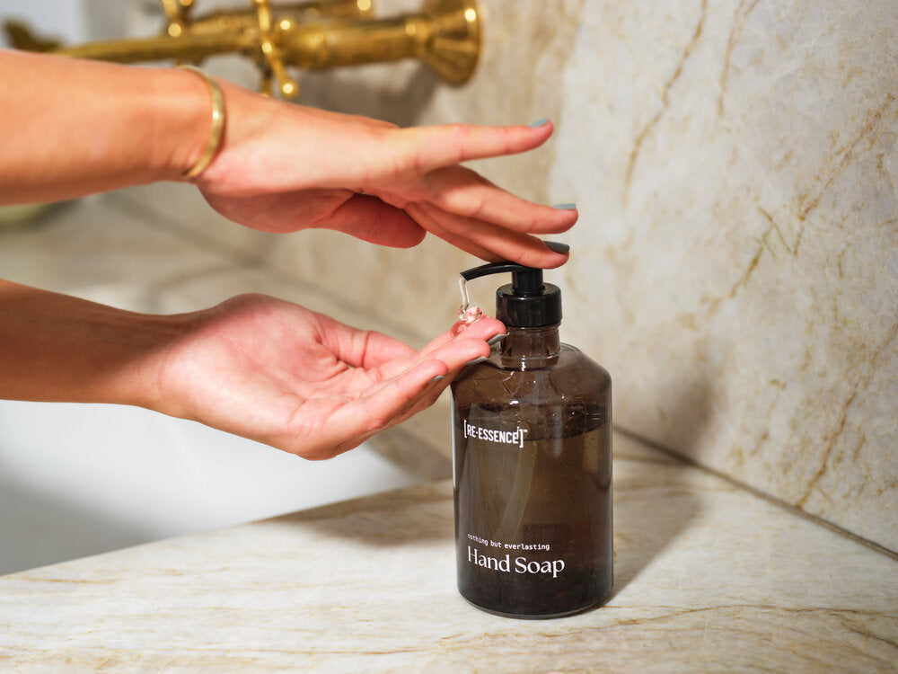 Genanvendelig glasdispenser til håndsæbe - 375 ml.